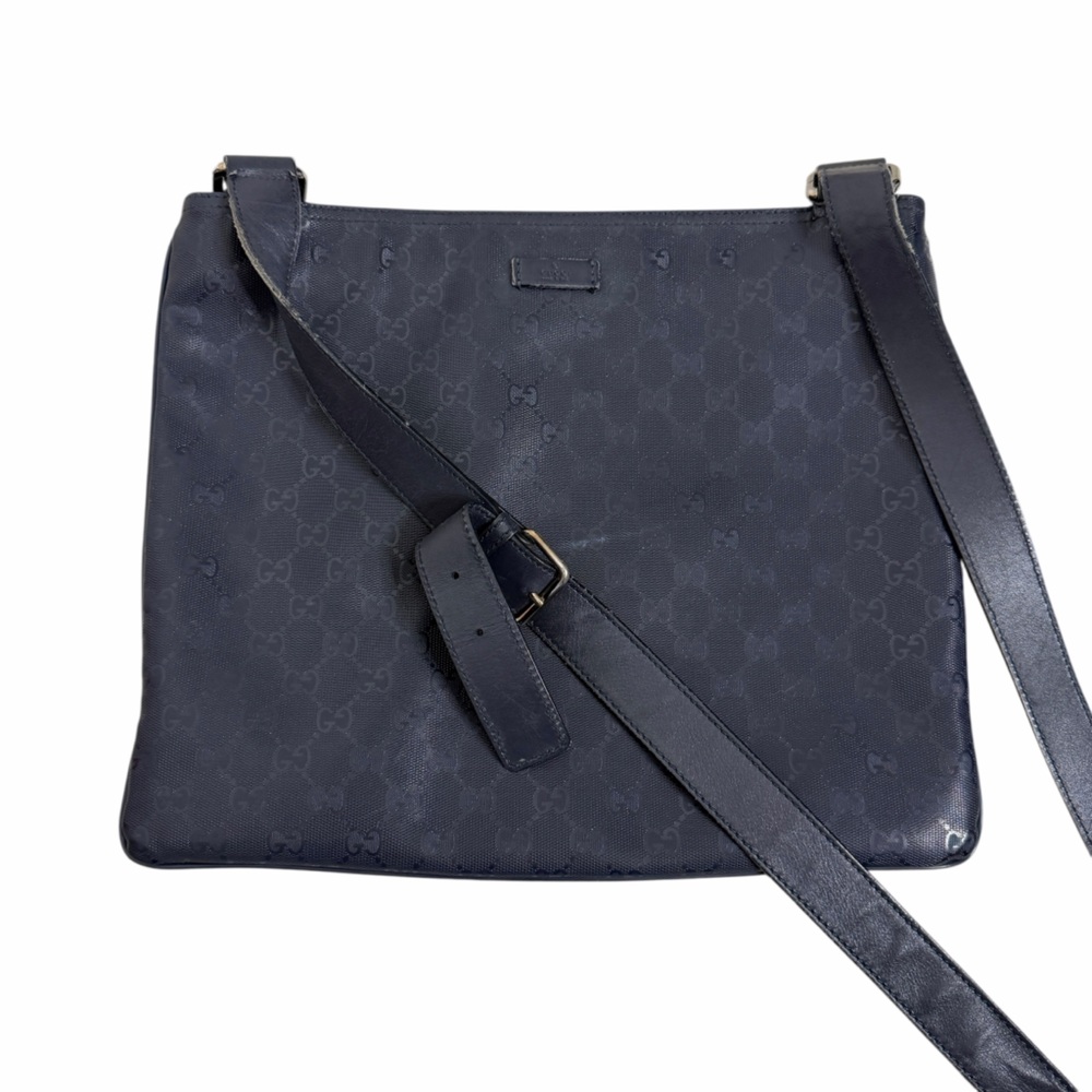 Vintage Gucci Navy‎ GG Messenger Bag